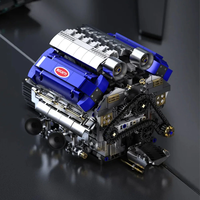 TUOMU T1112 Motor Driven MOC V8-TURBOCHARGED ENGINE Building Blocks Assembly Kit for Children Gift Brick Toys