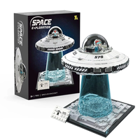 TUOMU T3012 Space Exploration Model UFO Spaceship Spacecraft with LED Light MOC Building Block Brick Toy Set for Kids Ch