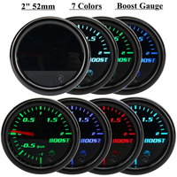 Turbo Boost Gauge Vacuum Pressure Meter 7 Color LED 1~2 Bar Black Len UK 2" 52mm