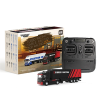 Turbo Racing C50 1/76 2.4G 4WD RC Car Semi -Truck Tractor Trailer Heads LED Lights Sounds Remote Control Vehicles Models