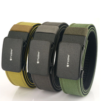 TUSHI 120cm Automatic Buckle Men Tactical Belt 1100D Nylon Thickened Hardened Double-layer Military Girdle for Outdoor S