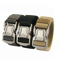 TUSHI Aluminum Alloy Quick Release Pluggable Buckle Tactical Belt Breathable Elastic Belt For Men Cowboy Outdoor Stretch