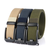 Tushi Metal Smart Tactical Belt Automatic Buckle Canvas Thick Nylon Jeans Pants Belt for Outdoors Camping Hiking Fishing
