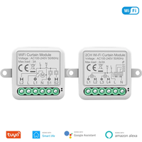 Tuya Smart Wifi Curtain Switch Module 3A Support 1/2 Gang Electric Motor for Roller Blinds Shutters APP Remote Control C