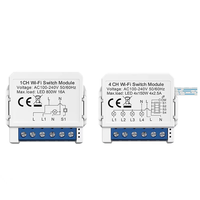 Tuya WiFi Smart Switch Module 1/2/3/4CH Supports 2 Way Control App Remote Control DIY Light Switch Module 100-240V Work
