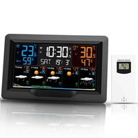 Tuya WIFI Smart Weather Station Color Screen APP Control Weather Alarm Clock Indoor and Outdoor Temperature Humidity Met