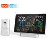 Tuya Wifi Wireless Weather Station Alarm Clock With 7.5 Inch Display / Atomic Clock / Weather Forecast / Outdoor Thermom