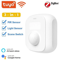 Tuya Wifi Zigbe Mini Sensor Body PIR Sensor With Light Sensor Scene Switch Function Smart Life App Support Alexa Google