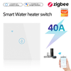 Tuya Zigbe 40A Smart Water Heater Switch EU Plug APP Remote Control Voice Timer Damp-proof Glass Panel Induction Touch B