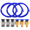 TWO TREES® 3PCS 1Meters Blue PTFE Tube + 3 PC4-M6 Pneumatic Connector + 3 PC4-M10 Connectors for 3D Printer 1.75mm Filam