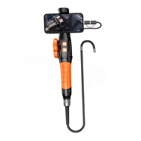 Two Way Articulated Endoscope Camera 6.4mm HD 1080P Borescope Flexible Probe LED Lights for Automotive Plumbing HVAC Ind