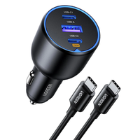 UGREEN 130W USB C Car Charger PD 100W +PD 30W Type C Car Charger Adapter for iPhone 16 16 Plus 16 Pro 16 Pro Max Galaxy