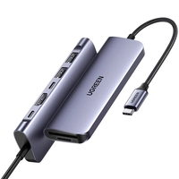 UGreen CM195 7-in-1 Type-C Docking Station USB Adapter with USB-A3.0*2 / USB-C 3.0 / USB-C PD / HD / SD&TF Card Reader S