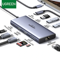 UGreen CM639 10-in-1 USB3.0 Hub Docking Station USB Adapter with USB2.0*2 / USB3.0 / HDMI-Compatible*2 / USB-A&USB-C / R