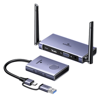 UGREEN CM711 1080P 60Hz Wireless Transmitter Receiver Extender with HD/VGA/Audio Port 2.4G+5.8G Dual Band WiFi 50m Range
