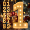 Unique 2.3ft Giant Balloon Frame Marquee Light Up Numbers with Extra Warm Light Bulb for Uninterrupted Celebrations Quic
