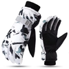 Unisex PU Leather Waterproof Ski Gloves Anti-slip Touch Screen Motorcycle Cycling Fleece Warm Snow Sports Snowboard Wint