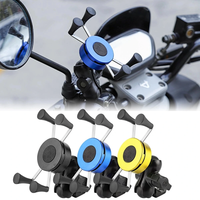 Universal Aluminum Alloy Motorcycle Bike Handlebar Mirror Mobile Phone Holder Stand Bracket Outdoor Vlog Recording for 4