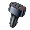 USAMS CC257 C42 100W 3-Port USB PD Car Charger Adapter USB-A+USB-C+iP Support PD QC AFC SCP FCP PPS Fast Charging with R
