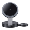 USAMS CD234 3-in-1 15W Foldable Wireless Charger Fast Magnetic Wireless Charging Stand for Smart Phones for iPhone 16 15