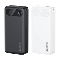 USAMS CD251 PB80 PD20W 37Wh 20000mAh Power Bank with LED Display External Battery Power Supply with 1 Input & 3 Outputs