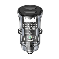 USAMS US-CC162 3A 2-Port USB Car Charger Adapter Dual USB-A Fast Charging for iPhone 12 13 14 14Pro 14 Pro Max for Huawe