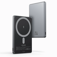USAMS US-CD220 PB73 PD20W 5000mAh Magnetic Wireless Power Bank External Battery Power Supply with 1 Input & 2 Outputs Fa