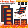 USB Heated Cushion Fast Heating 4 Heated Areas Camping Chair Heated Cushion 3 Adjustable Temperature Heated Chair Cushio