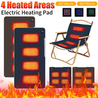USB Heated Cushion Fast Heating 4 Heated Areas Camping Chair Heated Cushion 3 Adjustable Temperature Heated Chair Cushio