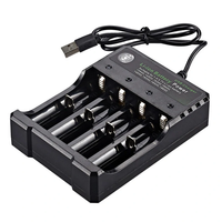 USB Intelligent Universal Rechargeable Battery Charger 18650 Flashlight Charger 4 Slots Fast Charge for 3.7V Li-ion TR I