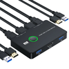 USB KVM Switch HDMI 2 Port Box USB and HDMI-Compatible Switch for 2 Computers Share Keyboard Mouse Printer and one HD Mo