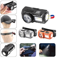 USB Motion Sensor LED Headlamp Clip-on Light Cap Headlight Rechargeable Mini Head Flashlight with Clip Magnet For Campin