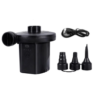 USB Rechargeable Portable Electric Air Pump 2000mAh Battery Lightweight Design 3 Nozzle Options Quick Inflation Deflatio