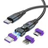 USLION US0203 5A 240W Type-C to Type-C/Micro/iP Magnetic Data Cable Fast Charging Data Transmission Copper Core Line 1M/
