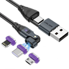 USLION US0204 5A 240W USB/Type-C to iP/Micro/Type-C Magnetic Data Cable PD3.1/3.0/2.0 Fast Charging Data Transmission Co