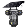 V380 4G 6MP Solar Security Camera 3-Lens System Dual-Charging Night Vision Motion Alerts 4G European Version Security Ca