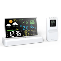 VA Color Screen Indoor And Outdoor Wireless Thermometer And Hygrometer Large Screen Perpetual Calendar Weather Forecast