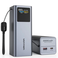 Vention FKC 100W 74Wh 20000mAh TFT Display Power Bank with Detachable USB-C Lanyard Cable Design External Battery Power