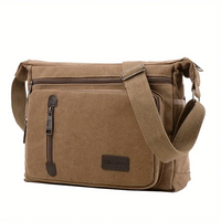Vintage Canvas Crossbody Bag for Men Adjustable Strap Large Capacity Multi-Layer Zipper Messenger Bags for Outdoor Sport