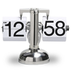 Vintage Flip Clock 12-Hour Automatic Flip Clock Retro Stainless Steel Desk Clock Large Time Display Clock for Living Roo