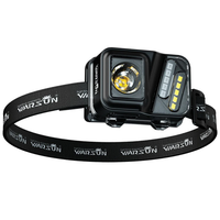 WARSUN 750 Lumens Rechargeable Lightweight Headlamp with Motion Sensor Running & Helmet Light LED Head Torch 5 Modes for