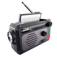 Warsun Emergency Crank Radio Multifunctional Flashlight Hand Crank Solar Charging & USB Charged AM/FM Radio with LED Lig