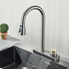 Waterfall Gray Sink Kitchen Faucet Flexible Pull Out 3-Way Sprayer Gourmet Kitchen Faucets Fly Rain Kitchen Sink Rotate