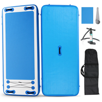 WaveRite 220CM Inflatable Yoga Board On-Water Fitness Mat Inflatable Stand-Up Paddleboard & Aquatic Fitness Mat with 7