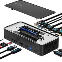 WAVLINK 13-in-1 USB-C Docking Station with M.2 PCIe and SATA SSD Enclosure 4K Triple Display 100W PD Charging 10Gbps 5Gb