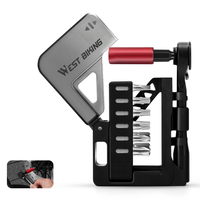WEST BIKING 12-In-1 Bicycle Repair Tools Kit Portable Multitool Bike Two-Way Ratchet Wrench Magnetic Allen Key Quick Rel