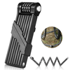WEST BIKING Folding Bike Lock 1.2m Length High Strength Steel 4-dight Password 8 Section Extend Chain Waterproof Safety