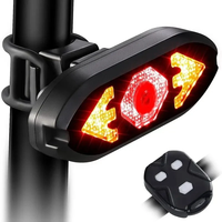 West Biking Smart 2-in-1 Bicycle Rear Light Wireless Remote Control 5 Light Modes Turn Signal Lights Bike bell horn Cycl