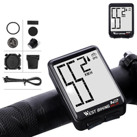 WEST BIKING Smart Bike Computer 2.16 inch LED Digital Display Wireless Sensor Speed Accurate Data Record Backlight Switc
