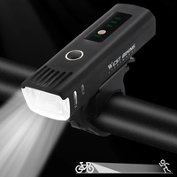 WEST BIKING Smart Sensing Bike Headlight 250Lm Brightness 1500mAh Battery Waterproof 4 Light Modes Lightweight Bicycle F